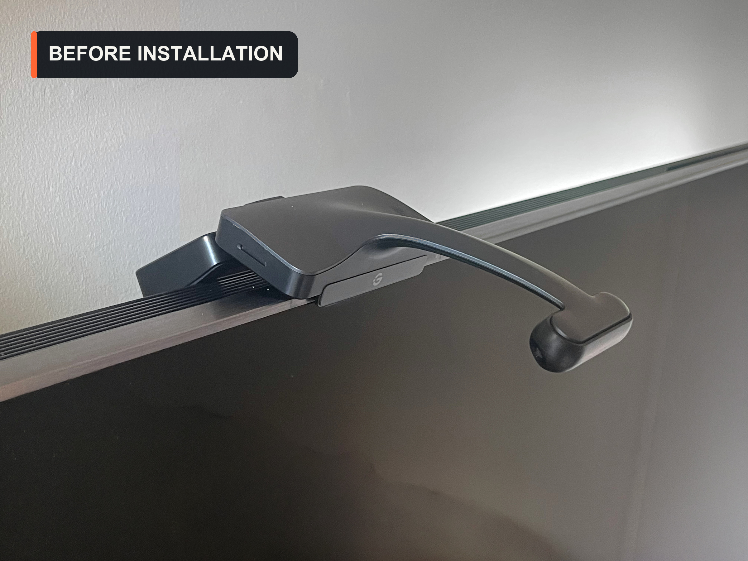 TCL 85QM8K with the Govee TV Backlight 3 Pro camera before riser installation